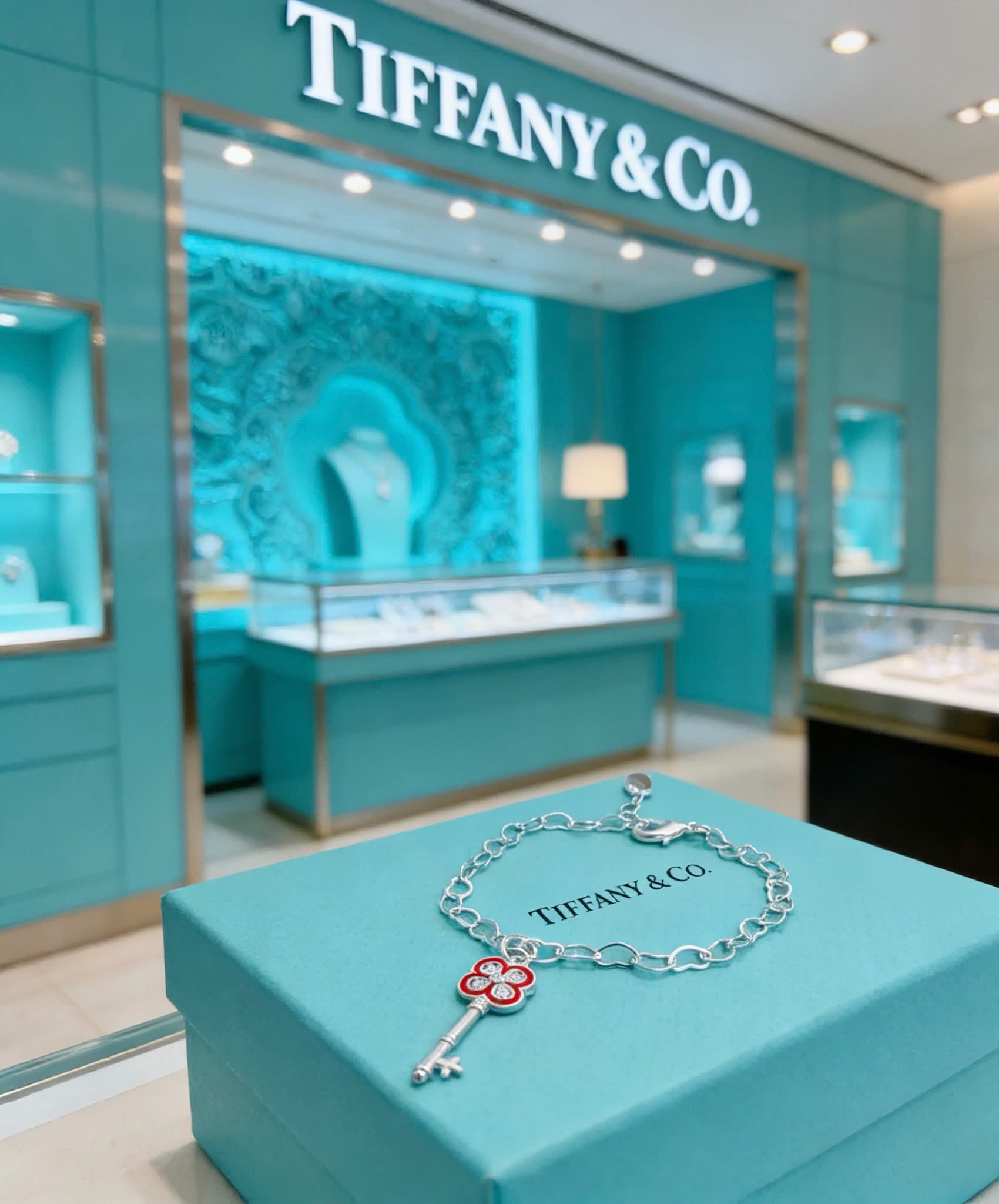 Tiffany & Co. Sterling Silver Key Charm Bracelet